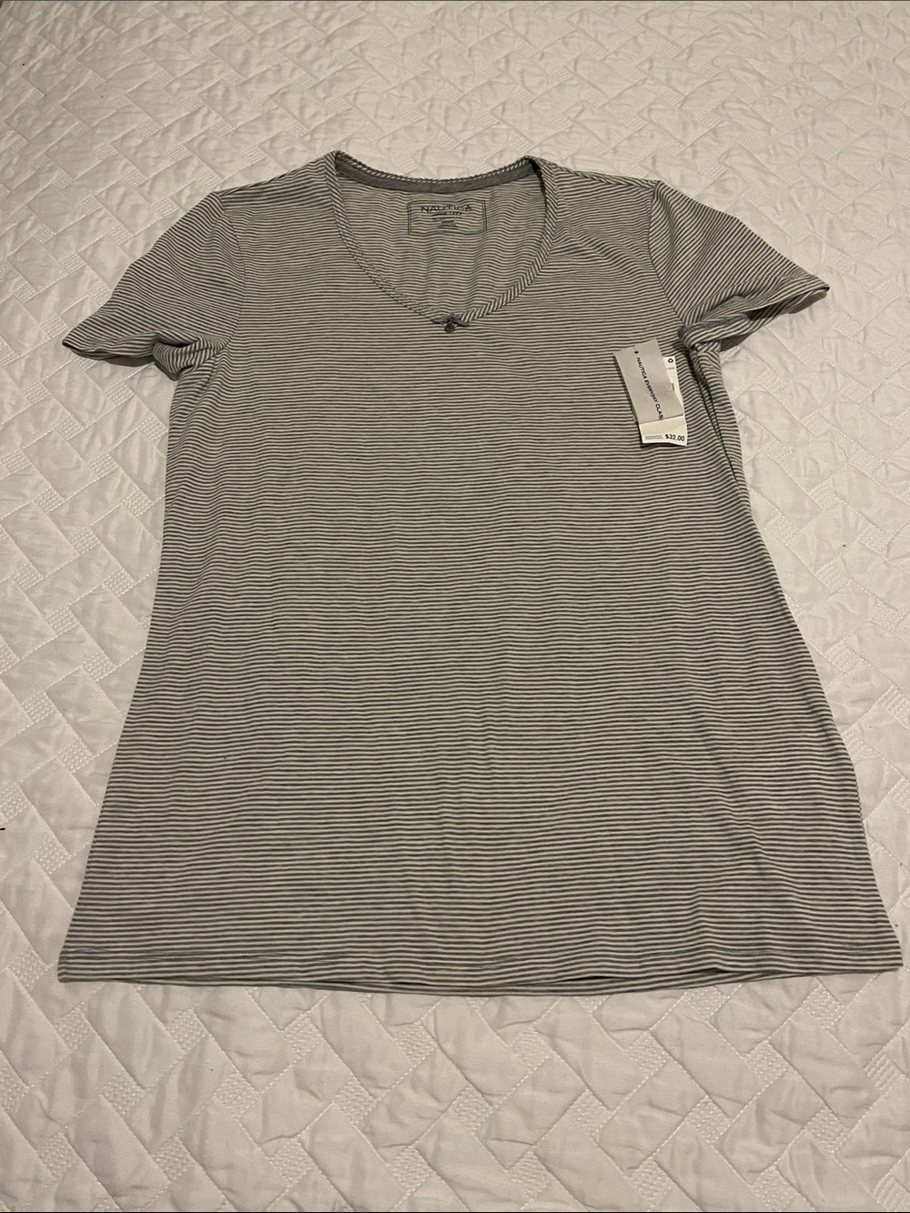 Women’s Short Sleeve Crewneck Tee - Gray Stripe